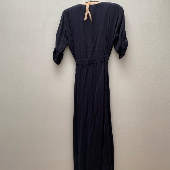 ZARA - TRF Elegant Navy Button-Down Dress - Picture 6 of 7